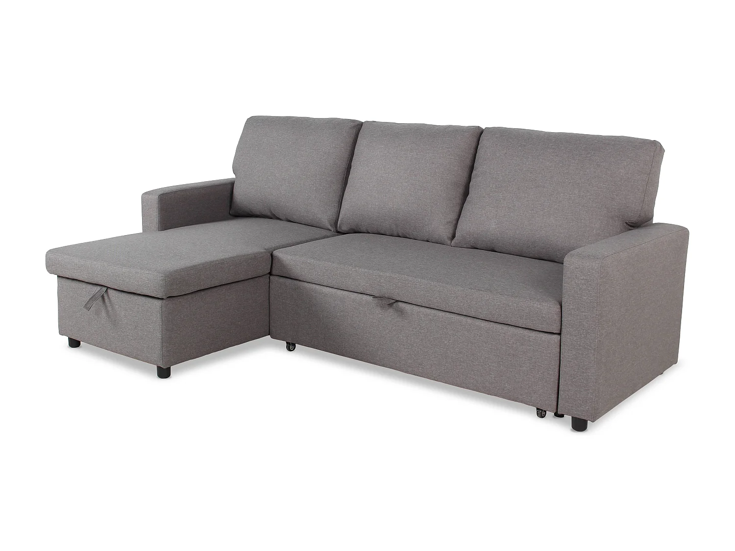 Canapé d'Angle Gauche Convertible "Minera" 215cm Gris