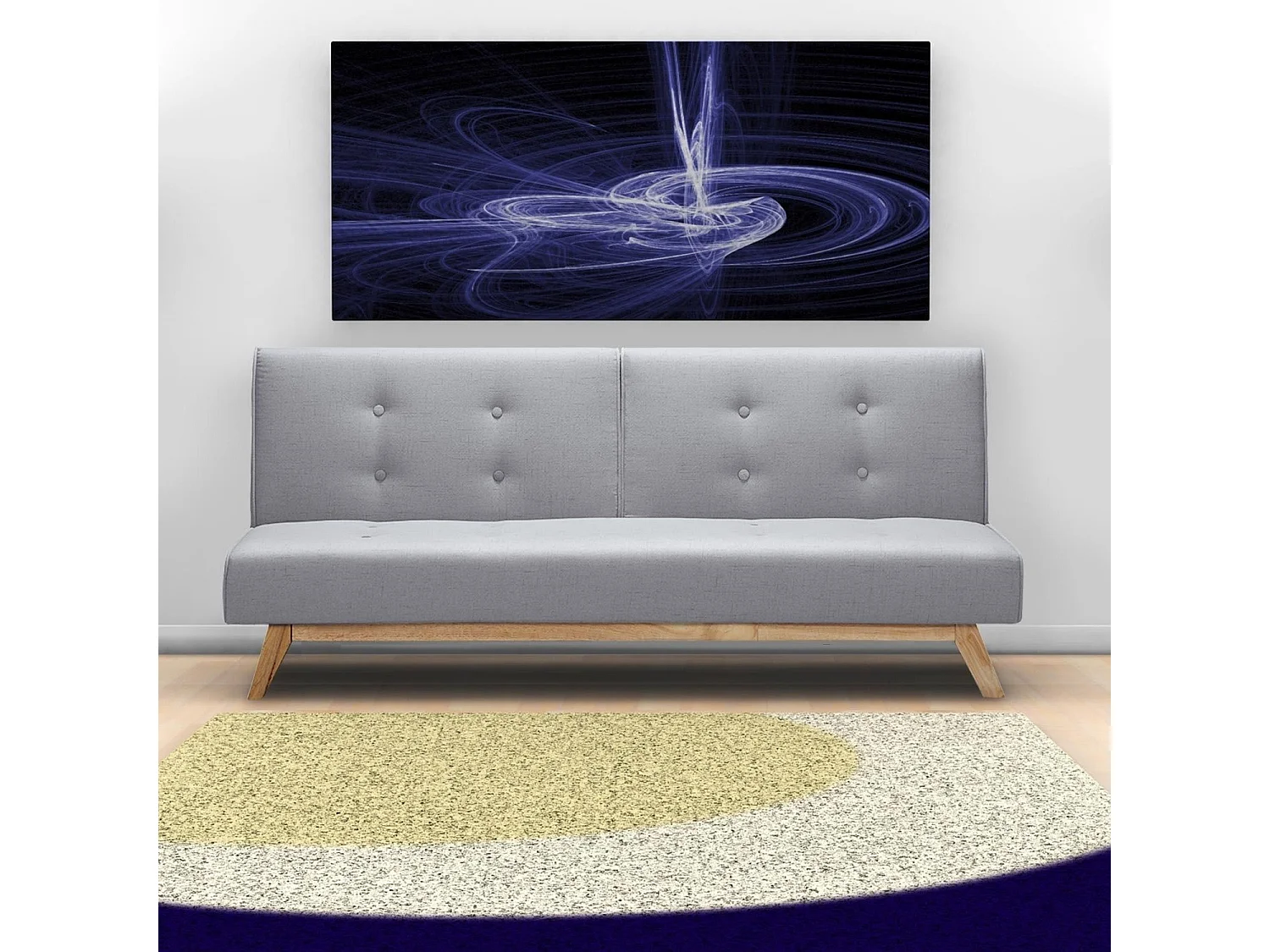 Canapé Convertible "Jeanot" 180cm Gris Clair