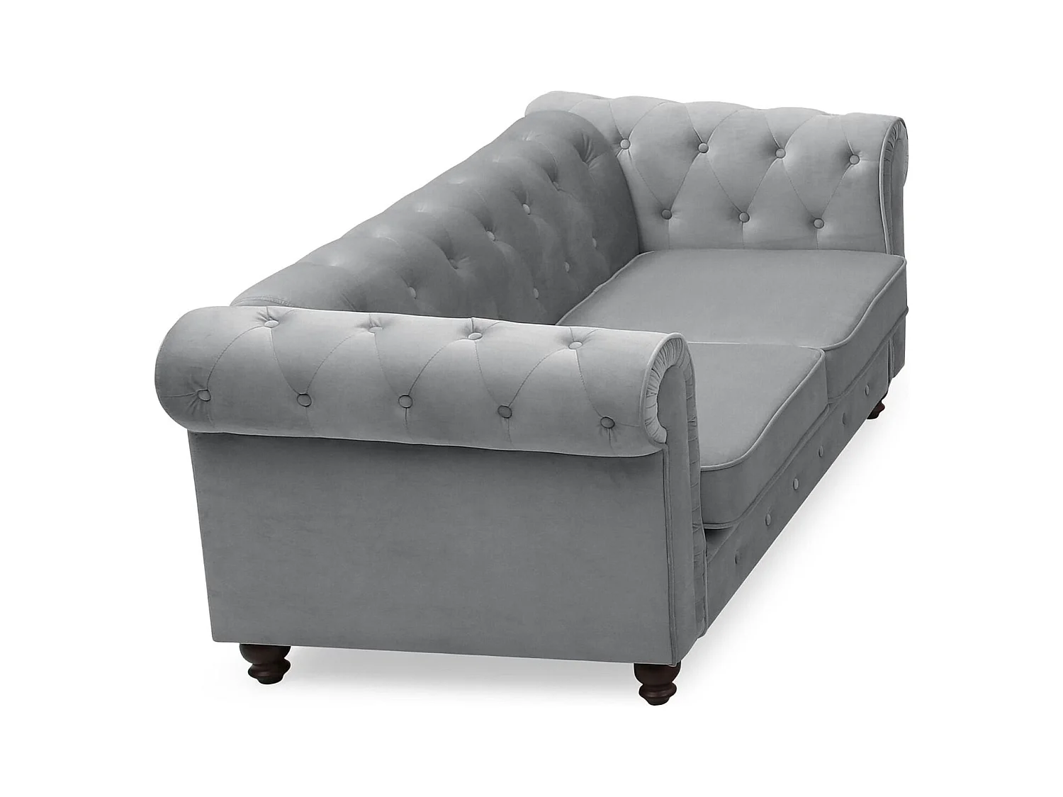 Chesterfield 2-Sitzer Sofa Samt Silber 158cm