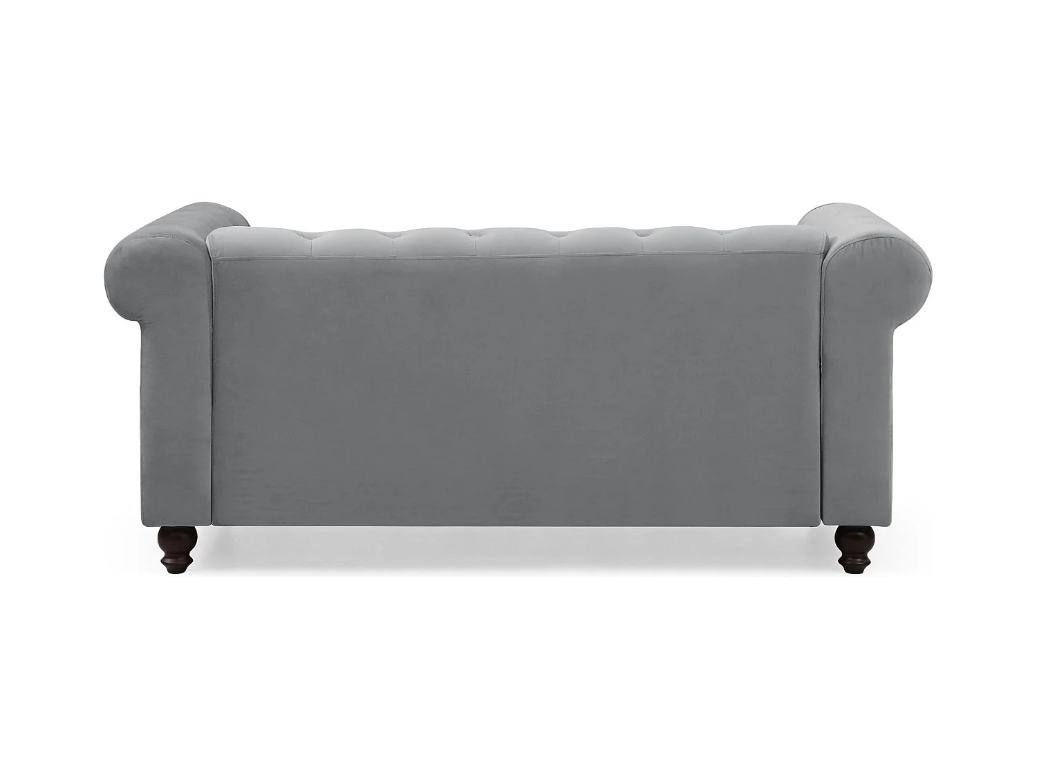 Chesterfield 2-Sitzer Sofa Samt Silber 158cm