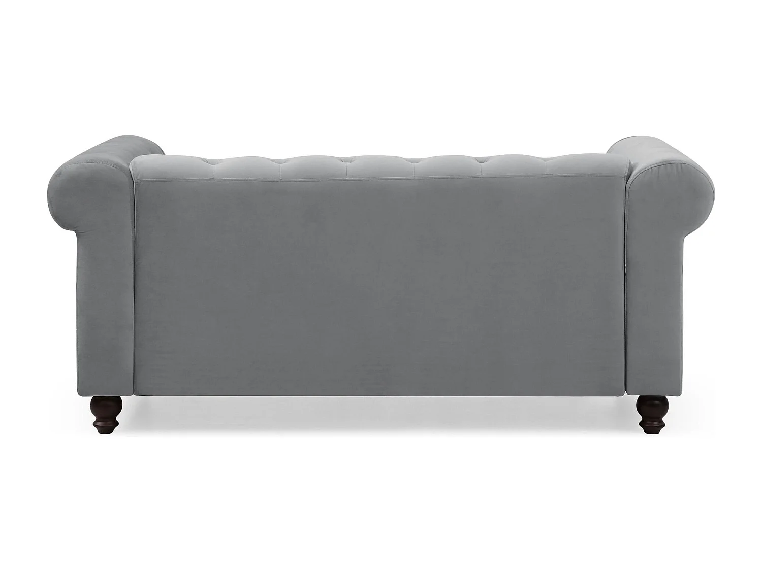 Canapé 2 Places Velours "Chesterfield" 158cm Argent