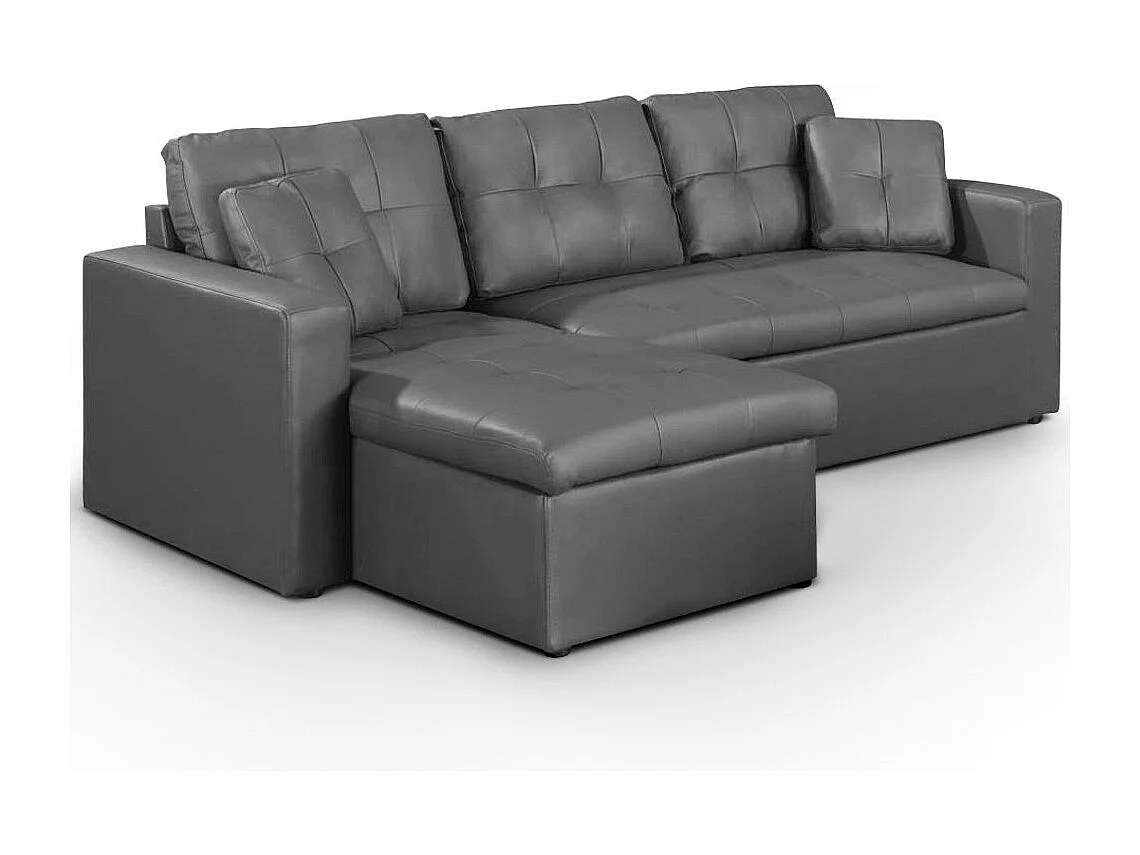 Canapé d'Angle Convertible "Corto" 230cm Gris