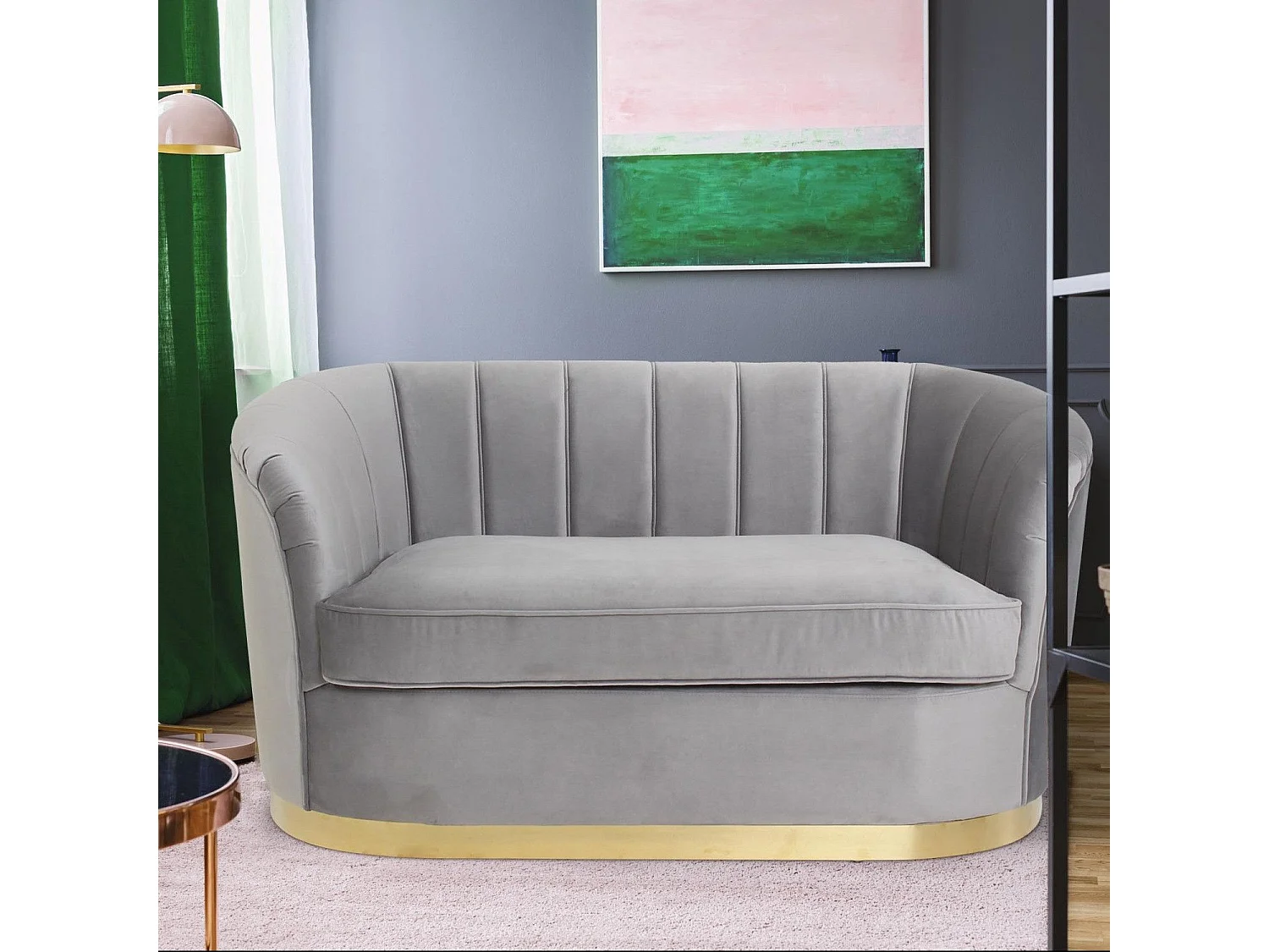 Canapé 2 Places Design "Boridalo" 152cm Argent