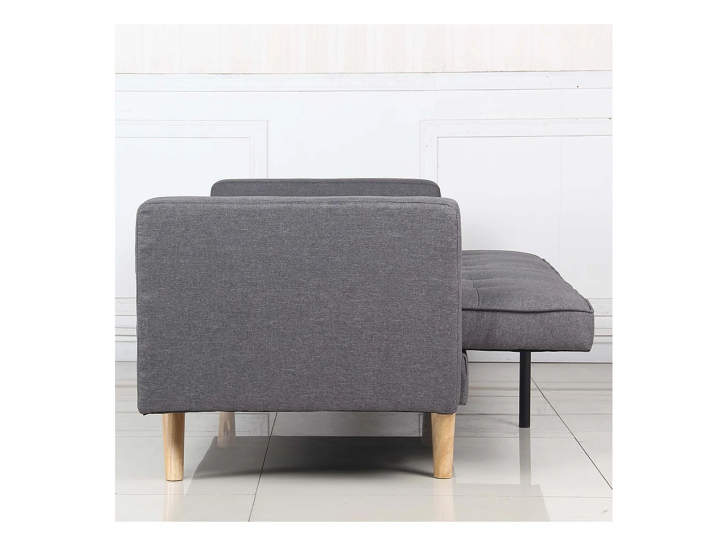 Canapé Convertible 3 Places Scandinave "Navya" Gris Foncé