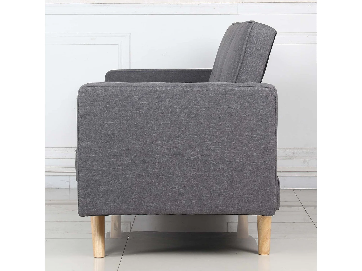 Canapé Convertible 3 Places Scandinave "Navya" Gris Foncé