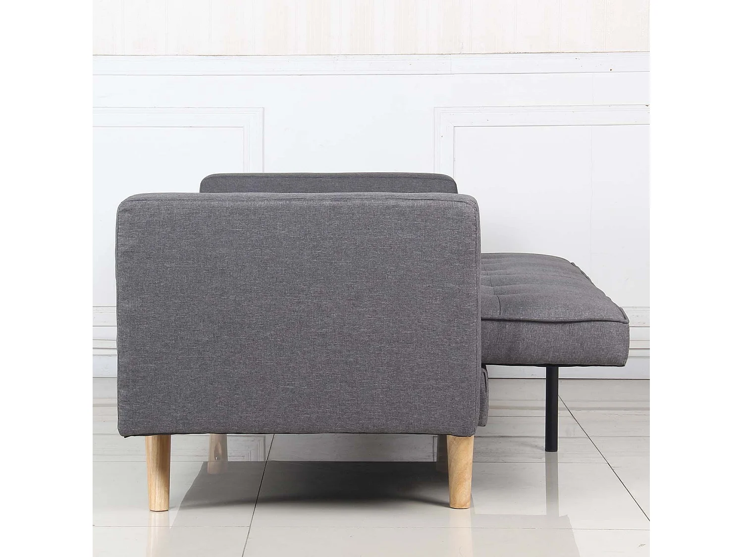 Canapé Convertible 3 Places Scandinave "Navya" Gris Foncé