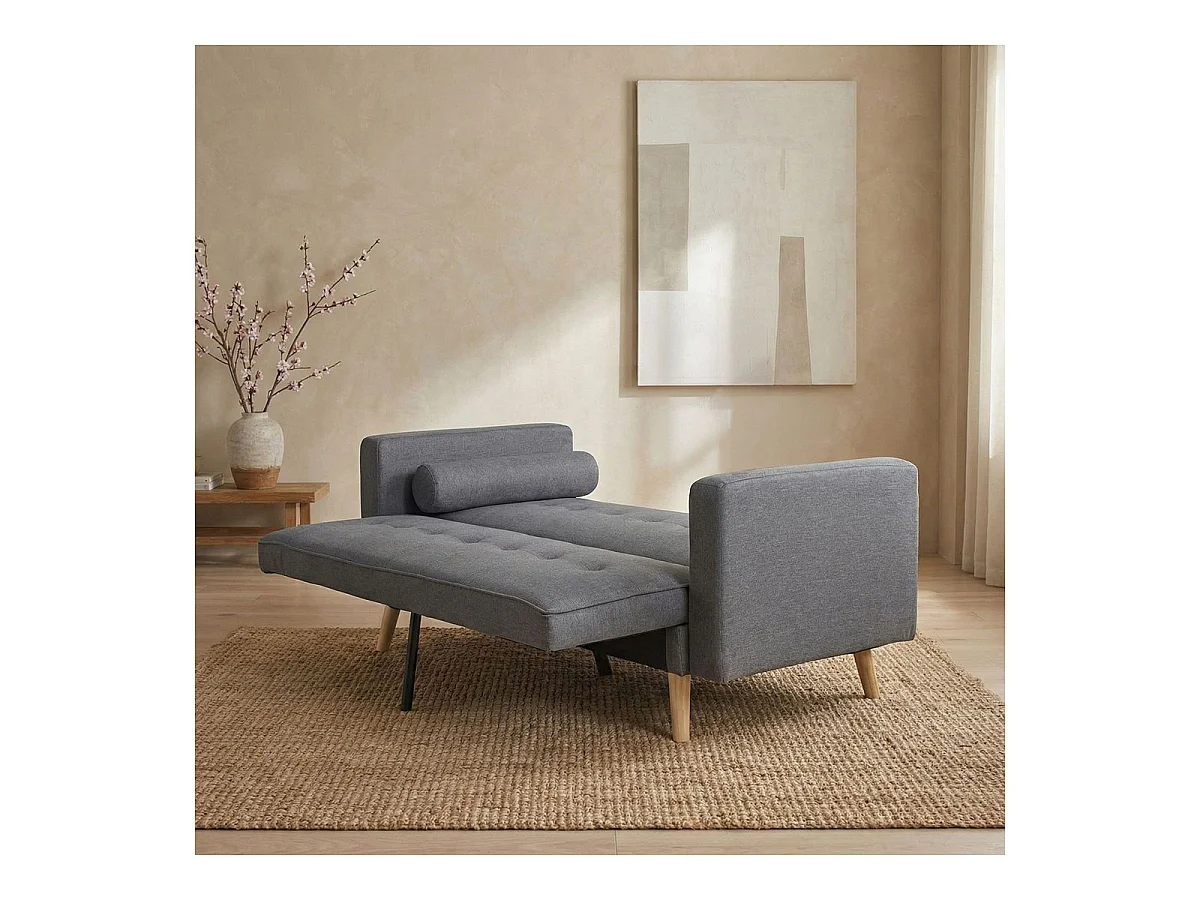Canapé Convertible 3 Places Scandinave "Navya" Gris Foncé
