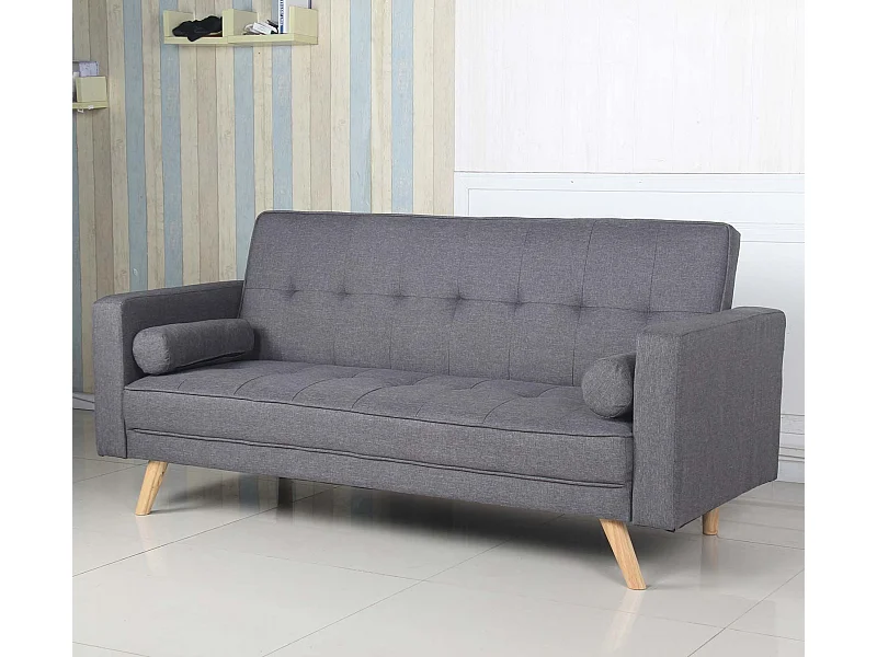 Canapé Convertible 3 Places Scandinave "Navya" Gris Foncé