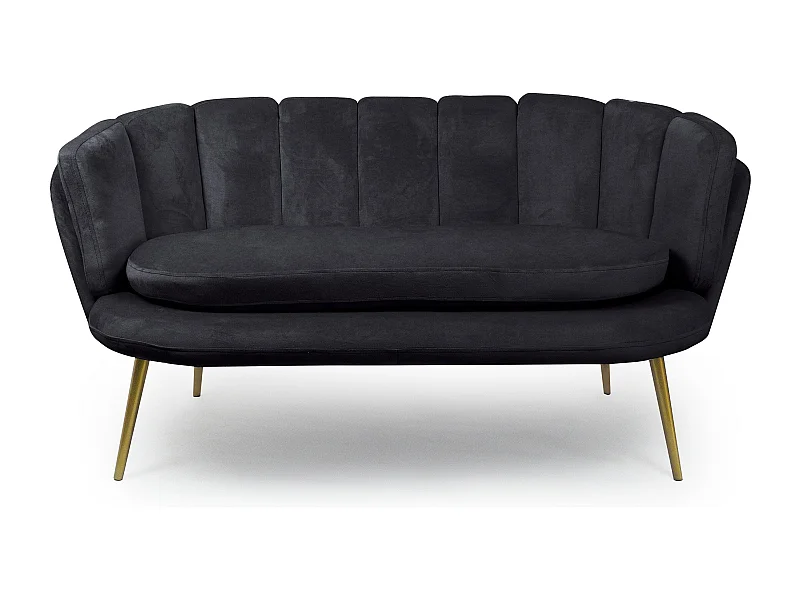 Canapé 2 Places en Velours "Dabren" 138cm Noir