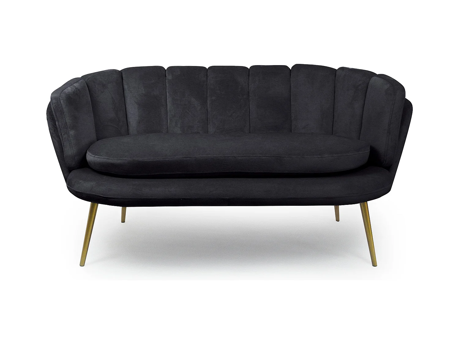 Canapé 2 Places en Velours "Dabren" 138cm Noir