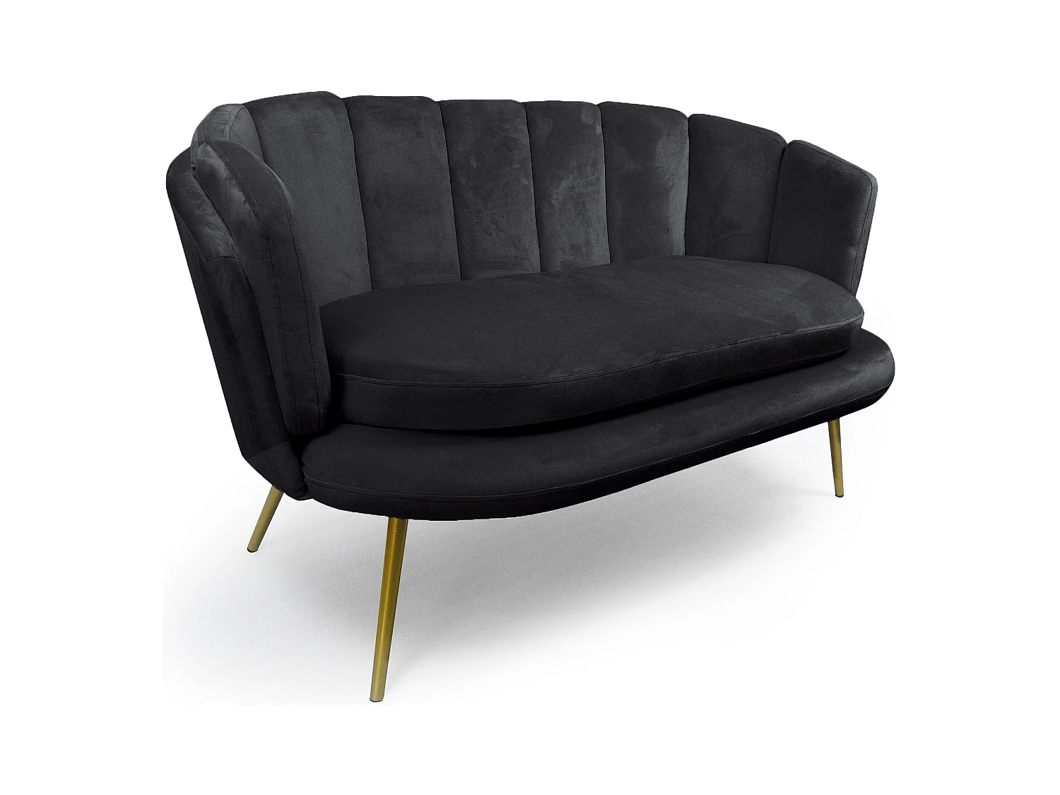 Canapé 2 Places en Velours "Dabren" 138cm Noir