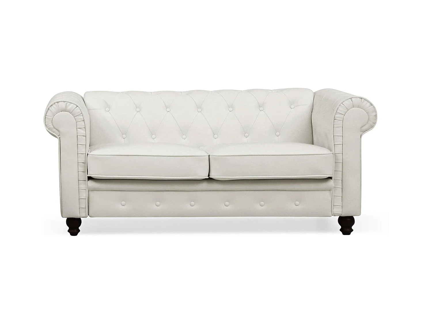 Canapé 2 Places "Chesterfield" 158cm Blanc