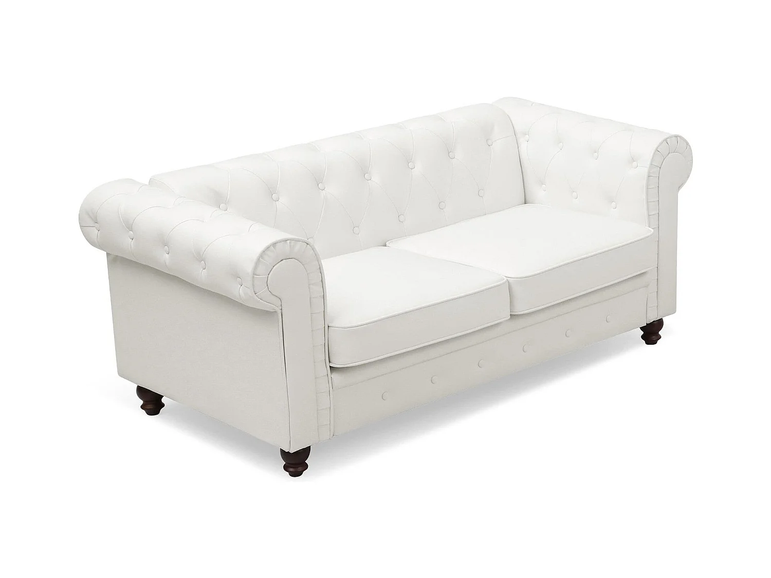 Canapé 2 Places "Chesterfield" 158cm Blanc