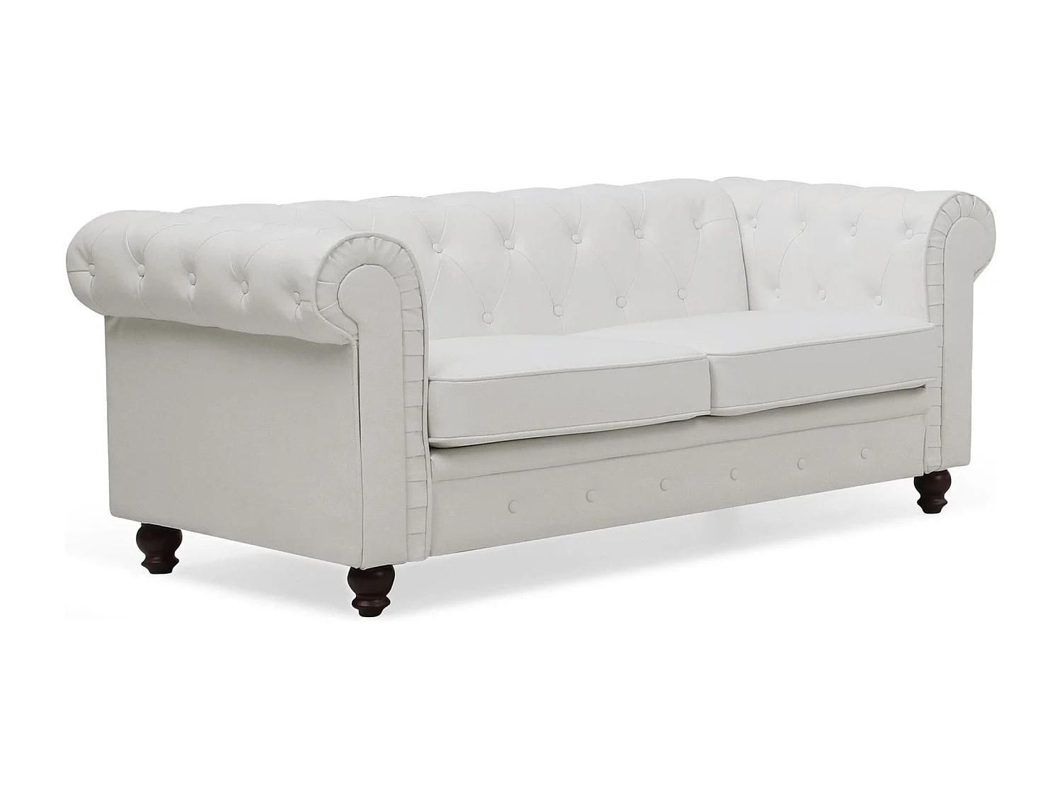 Canapé 2 Places "Chesterfield" 158cm Blanc
