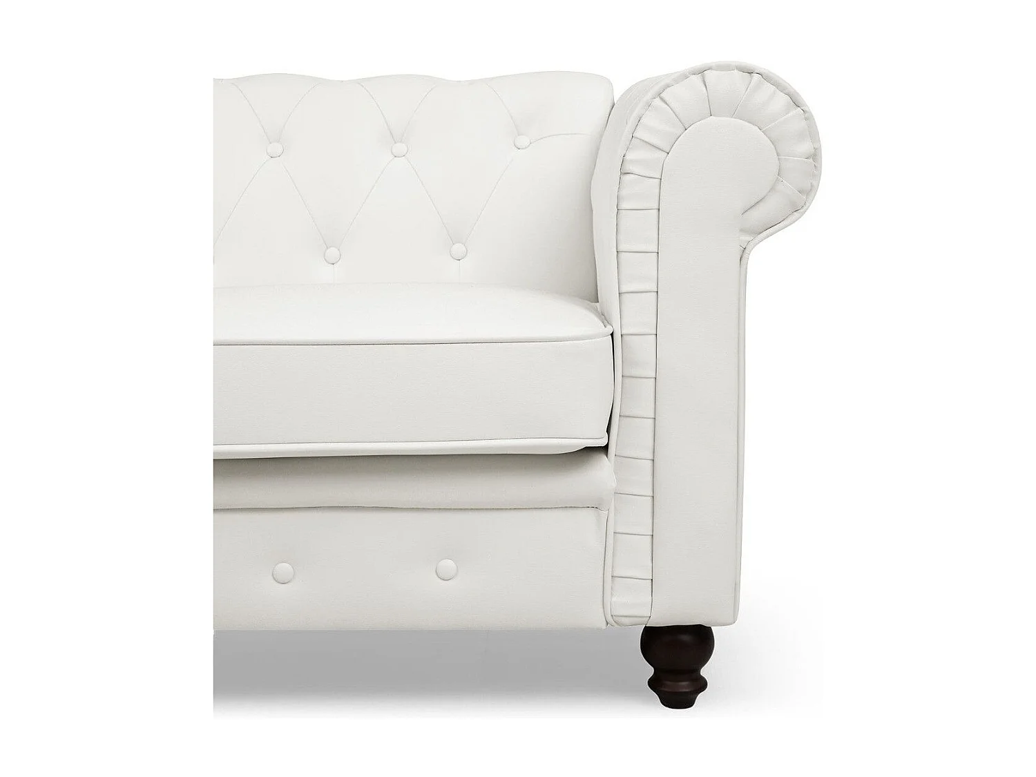 Canapé 2 Places "Chesterfield" 158cm Blanc