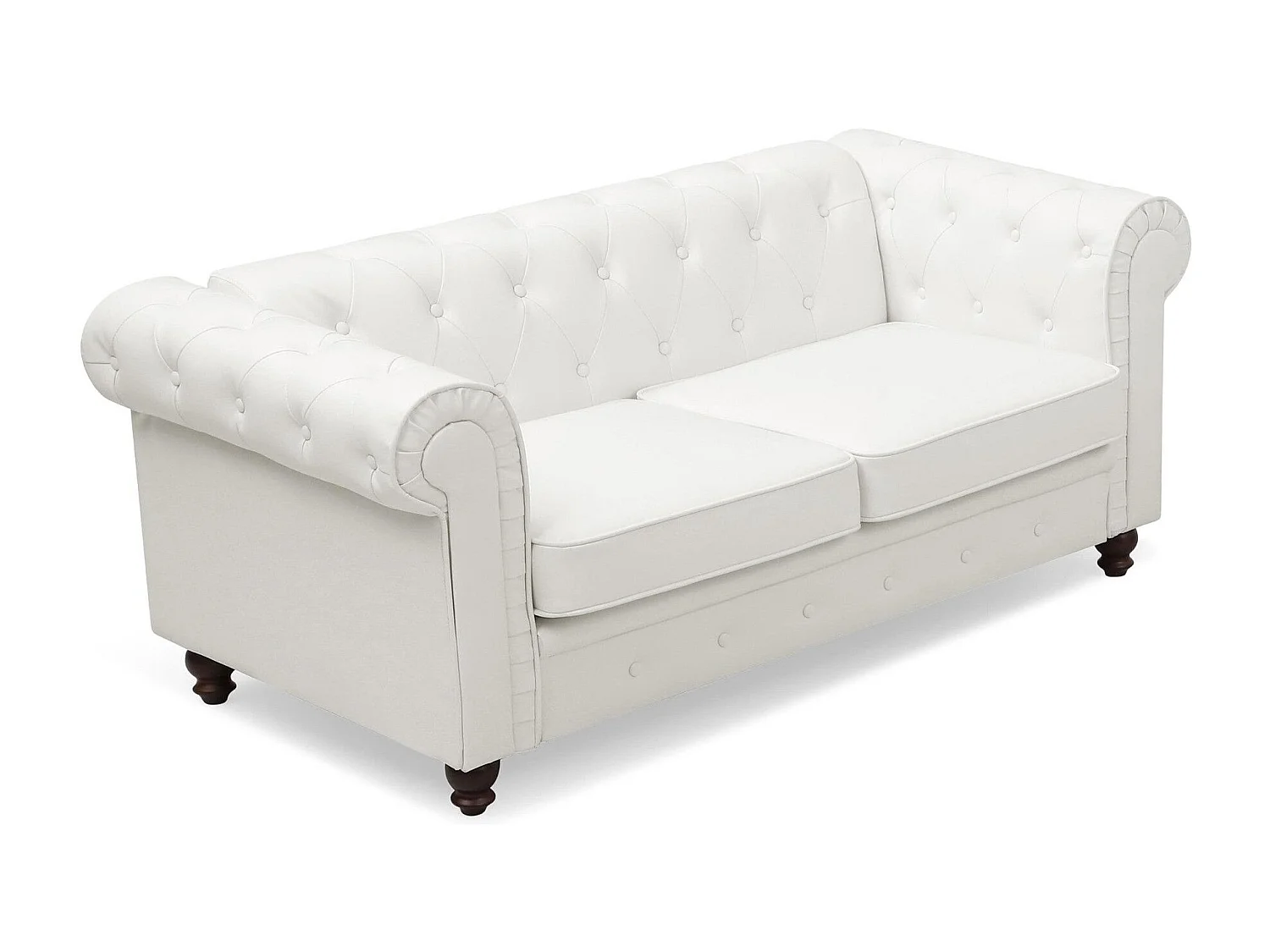 Canapé 2 Places "Chesterfield" 158cm Blanc