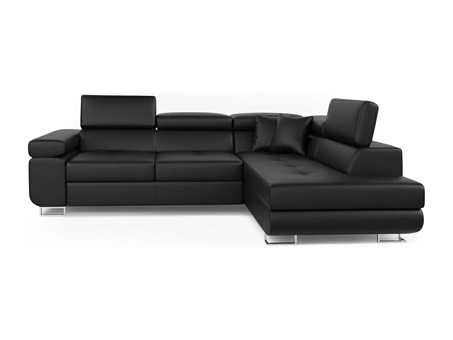 Canapé Convertible d'Angle Droit "Toms" 275cm Noir