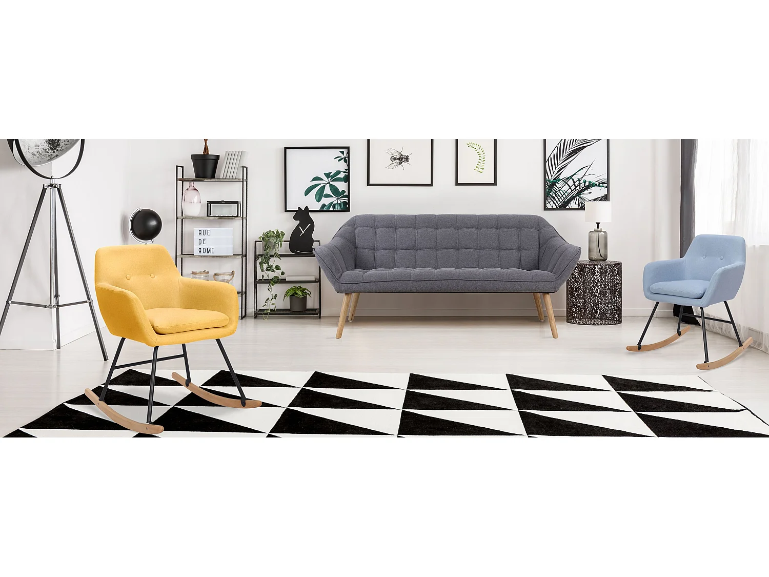 Skandinavisches Sofa 3-Sitzer "Laos" Grau 190cm Modern und Bequem