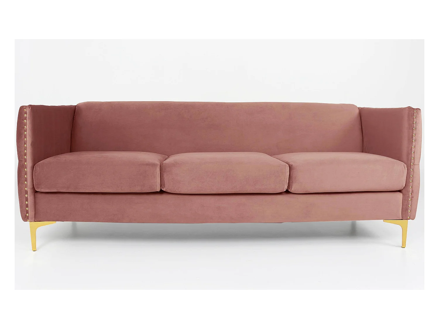 Canapé 3 Places en Velours "Suez" 204cm Rose