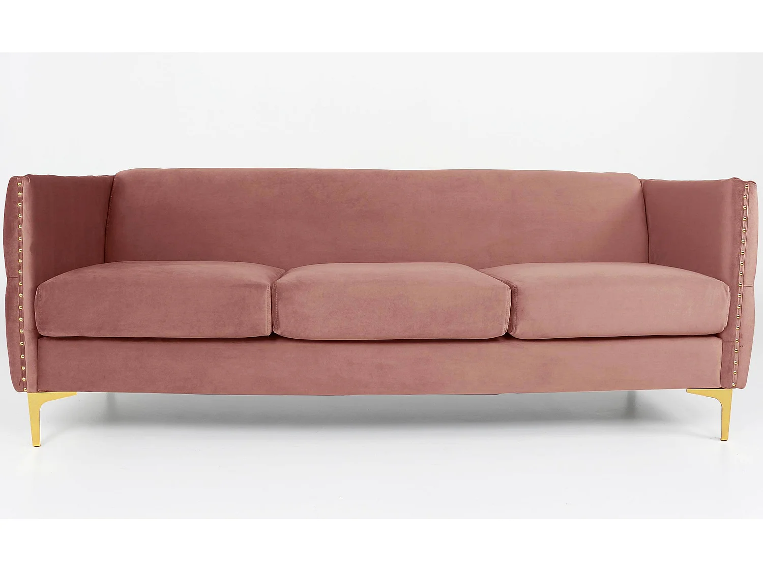 Canapé 3 Places en Velours "Suez" 204cm Rose