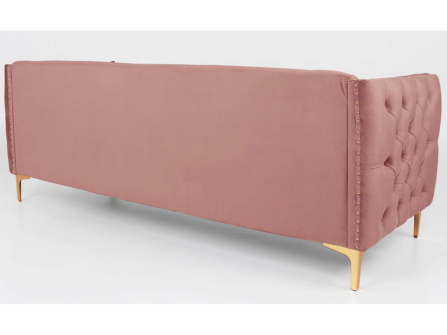 Canapé 3 Places en Velours "Suez" 204cm Rose