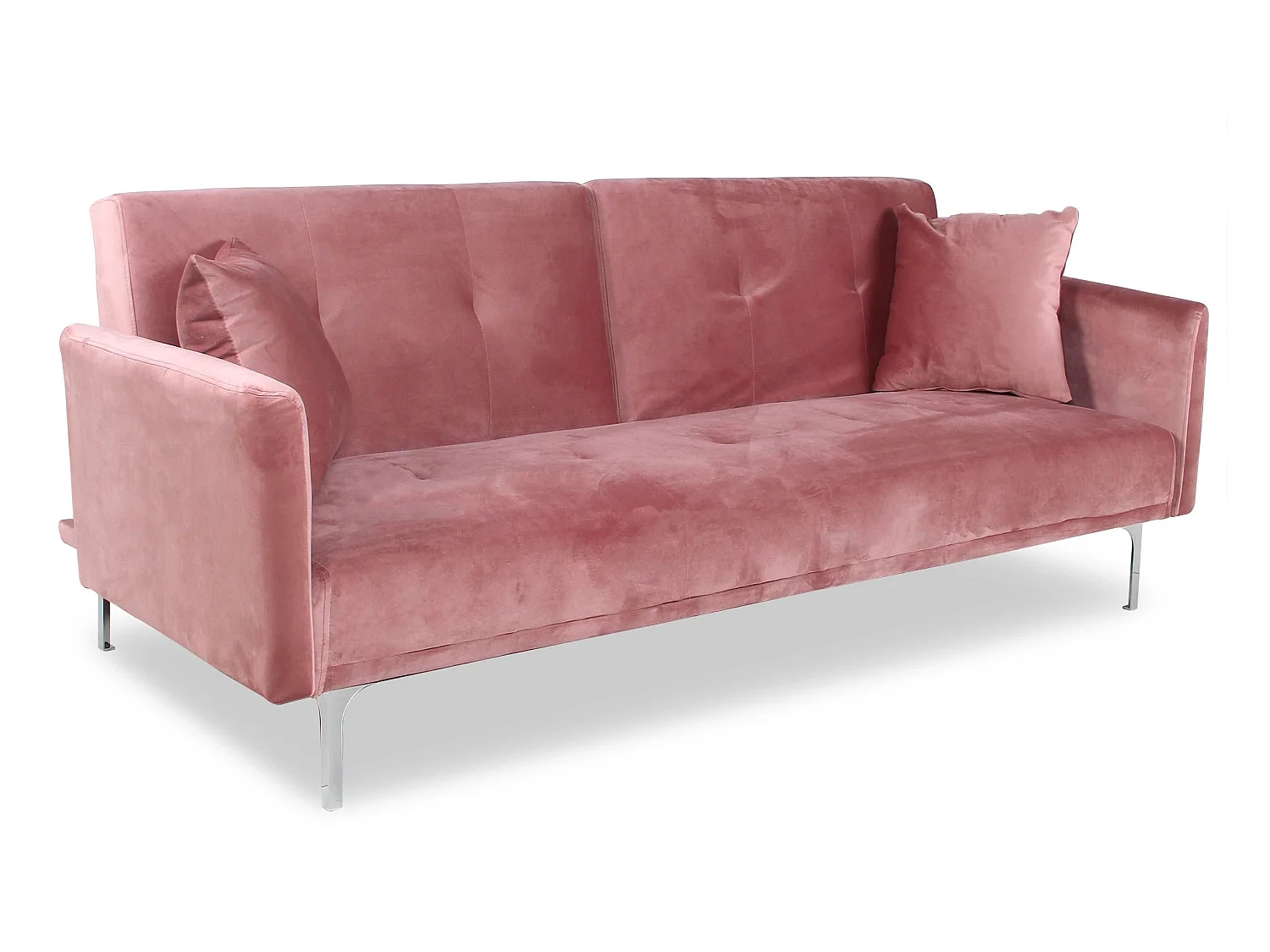 Divano convertibile 3 posti Carla in Velluto Rosa