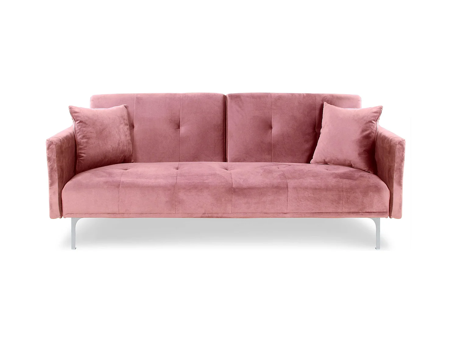 Divano convertibile 3 posti Carla in Velluto Rosa