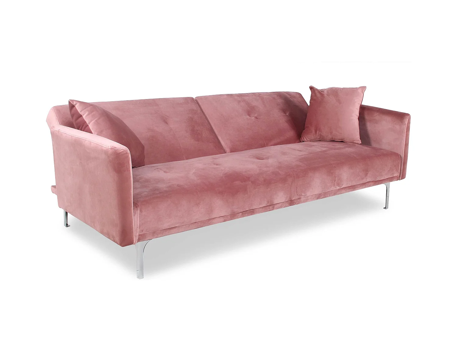 Divano convertibile 3 posti Carla in Velluto Rosa