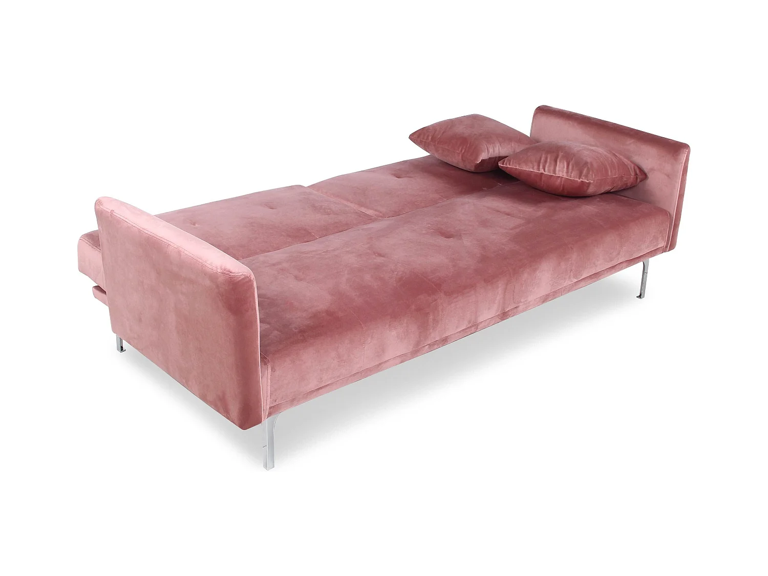 Divano convertibile 3 posti Carla in Velluto Rosa