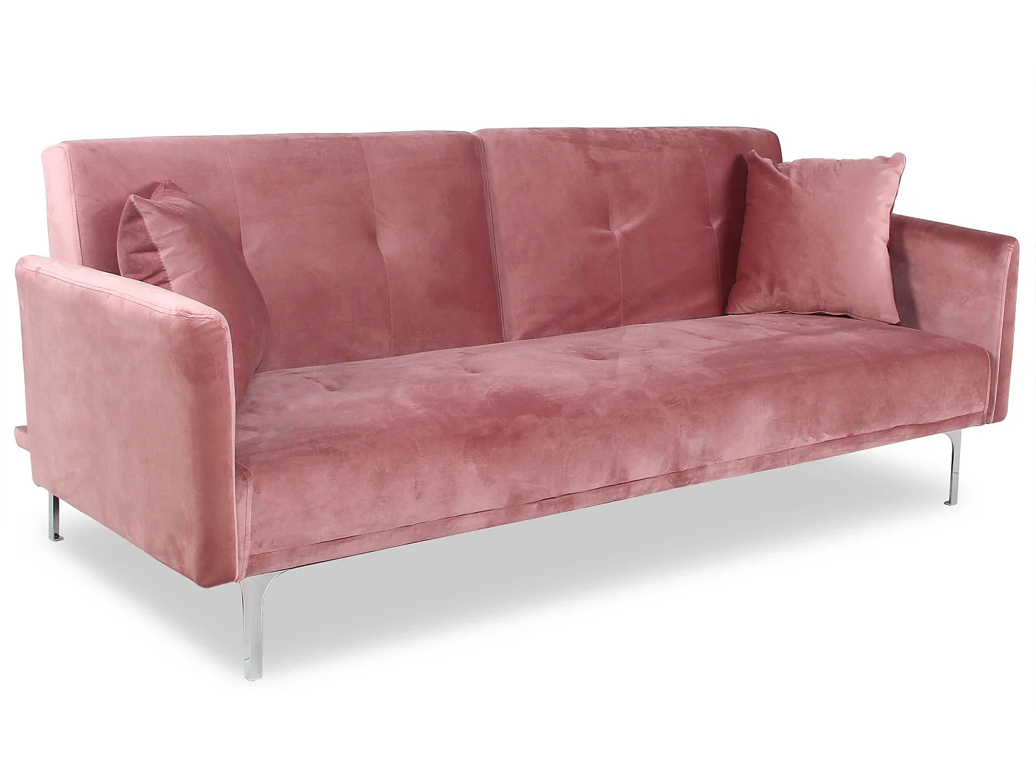 Schlafsofa 3-Sitzer Samt Rosa "Lacla" 191cm