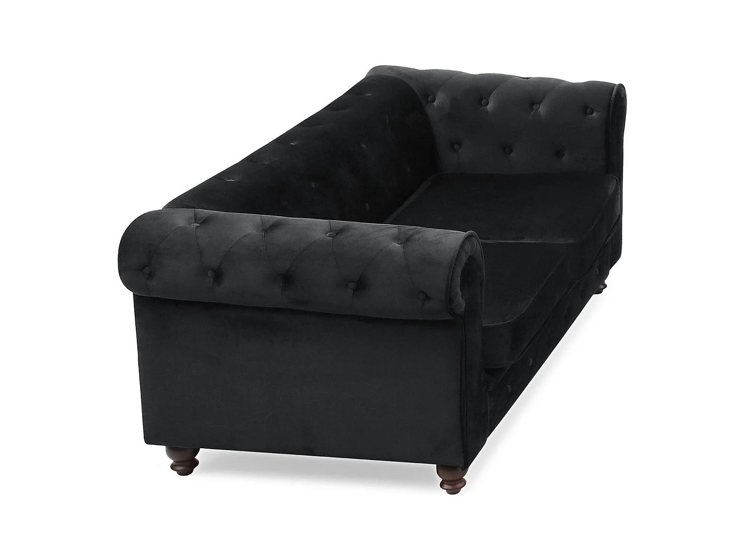 Canapé 2 Places Velours "Chesterfield" 158cm Noir