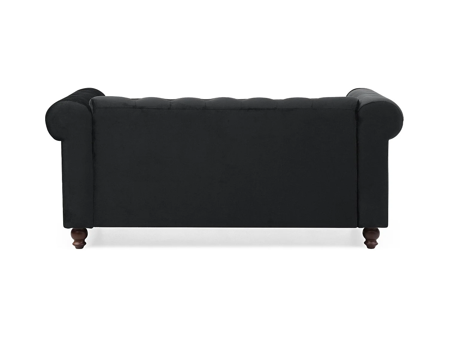 Canapé 2 Places Velours "Chesterfield" 158cm Noir