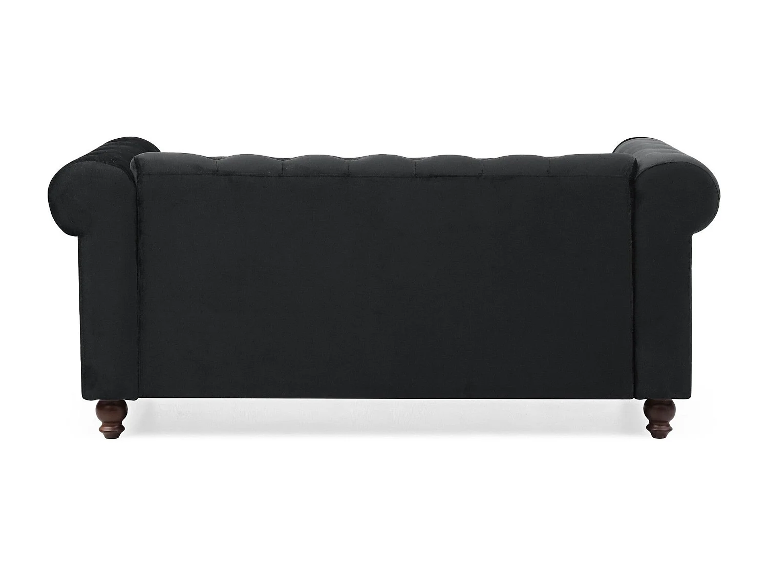 Canapé 2 Places Velours "Chesterfield" 158cm Noir