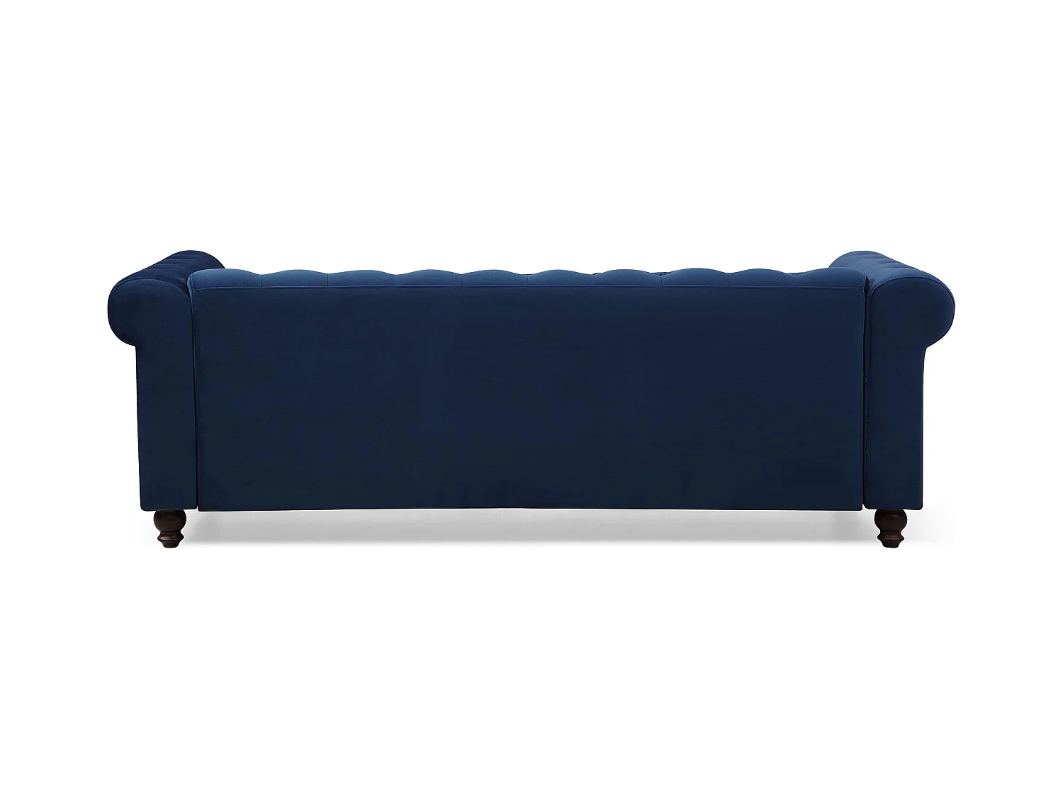 Canapé 3 Places Velours "Chesterfield" 207cm Bleu