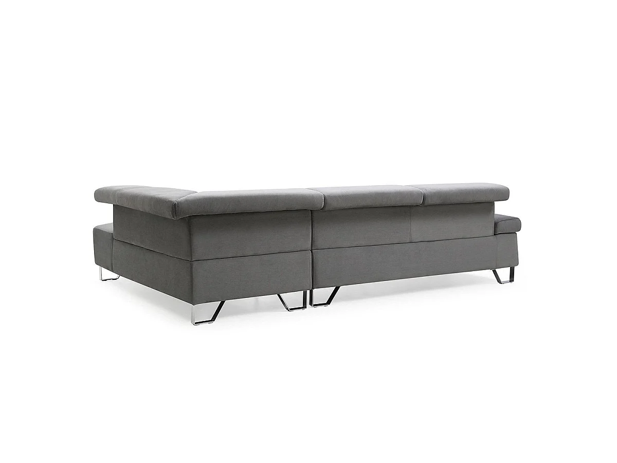 Canapé d'angle 5 places en velours gris XUMI