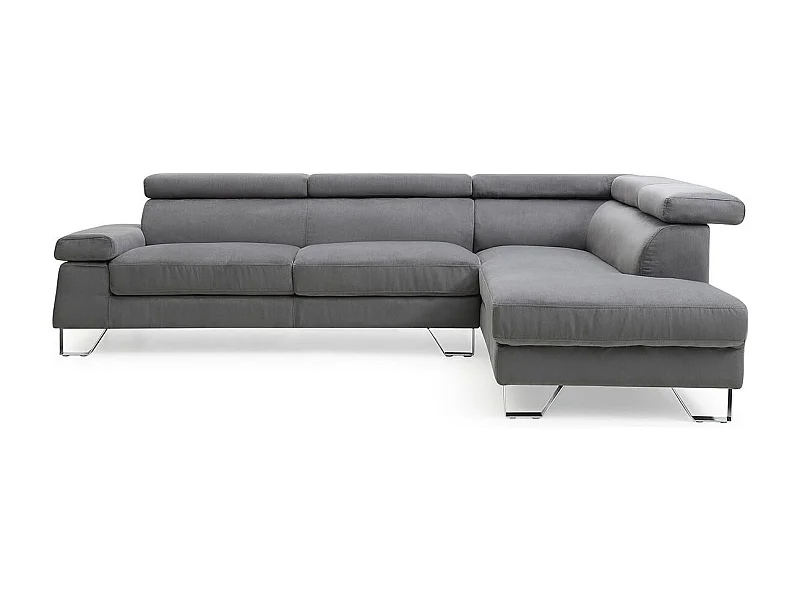 Canapé d'Angle Droit en Velours "Xumi" 260cm Gris