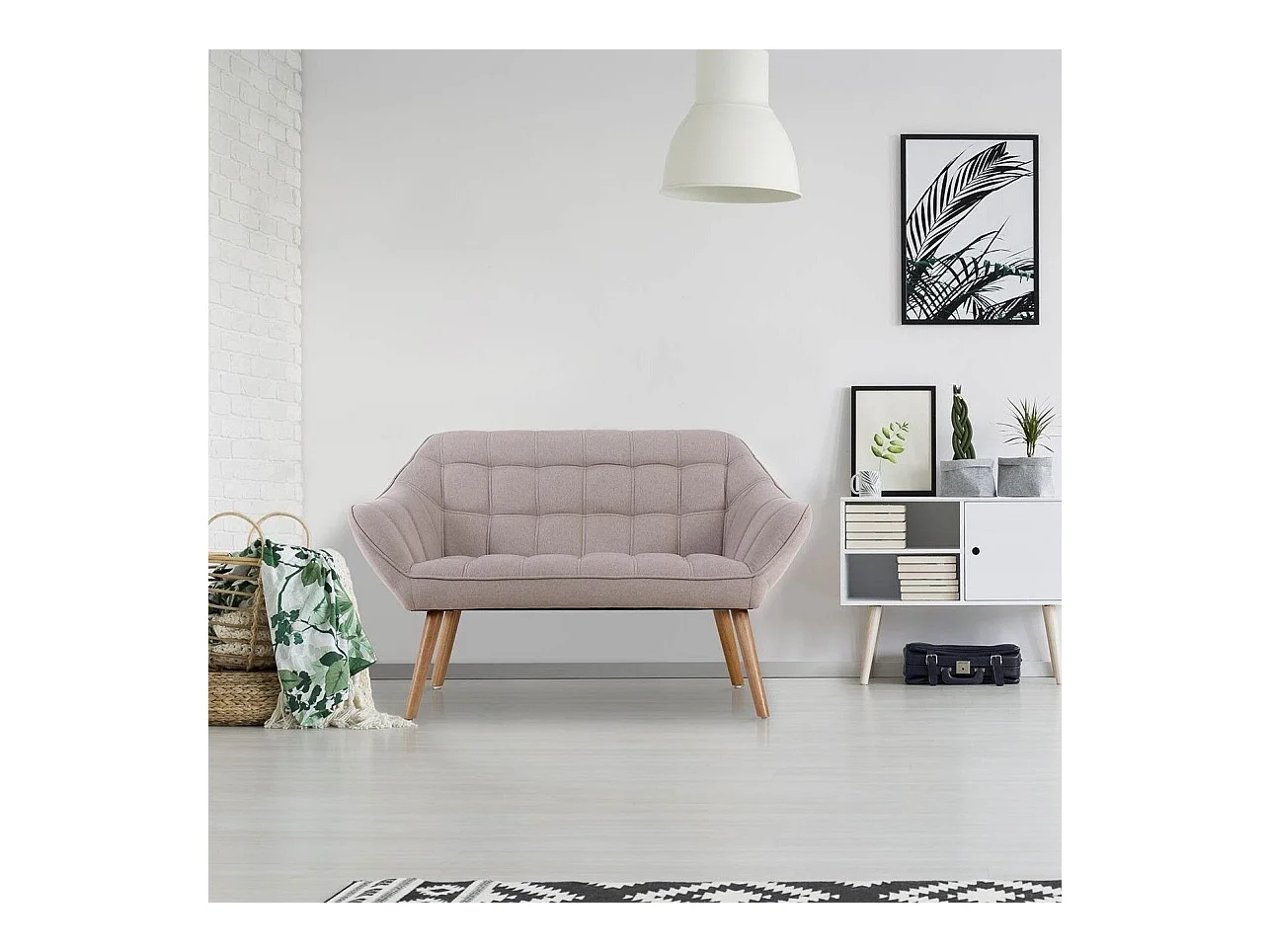 Canapé 2 Places Scandinave "Taone" 128cm Beige