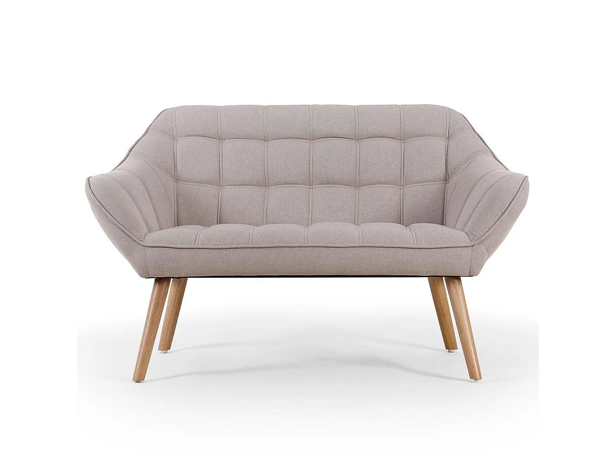 Canapé 2 places en microfibre beige TAONE