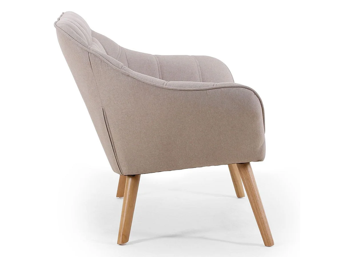 Canapé 2 places en microfibre beige TAONE