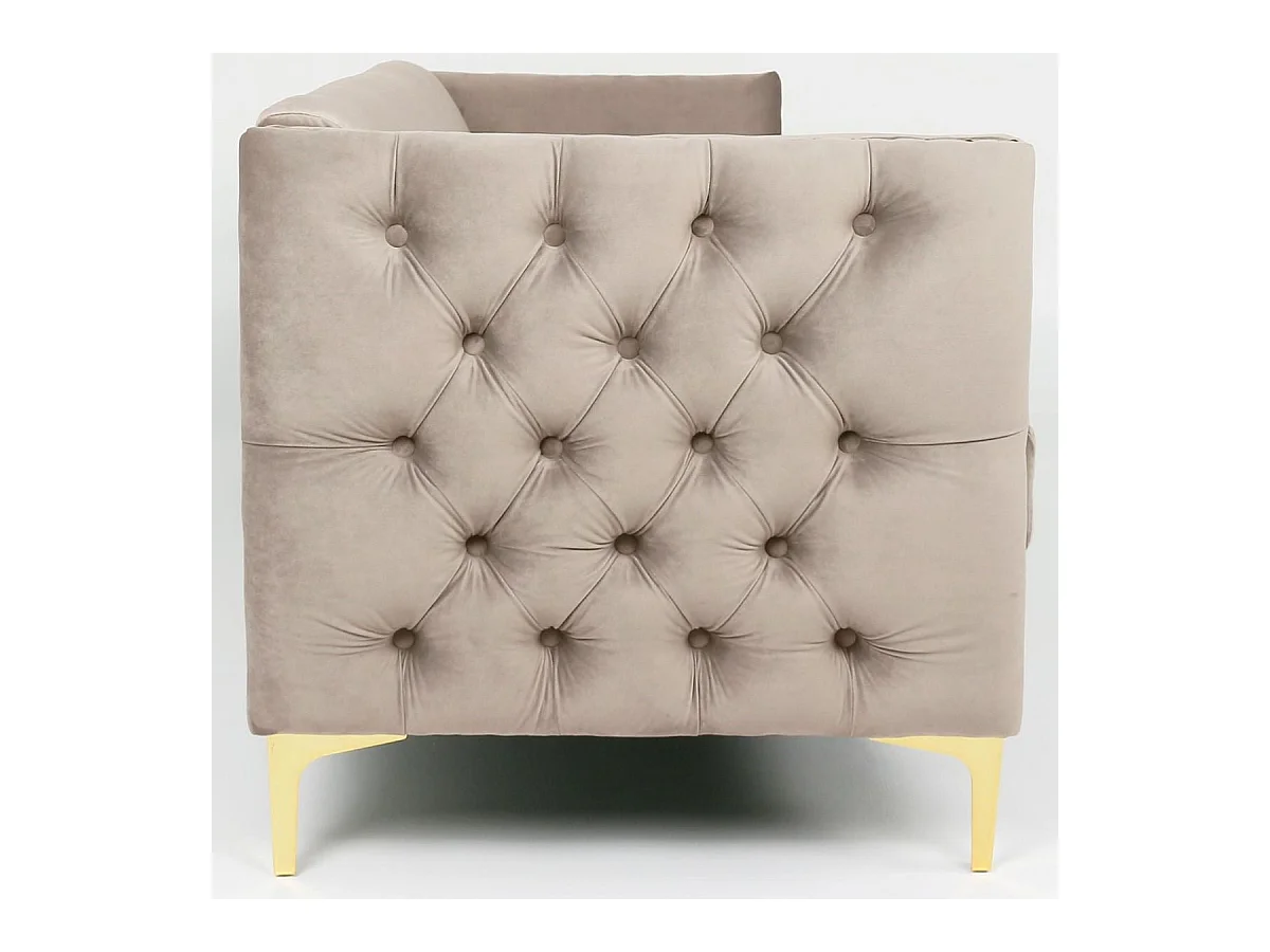 3-Sitzer Samtsofa "Suez" 204cm Taupe Elegant Bequemes Design