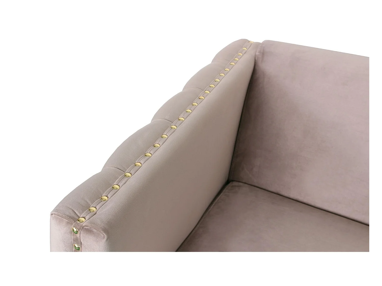 3-Sitzer Samtsofa "Suez" 204cm Taupe Elegant Bequemes Design