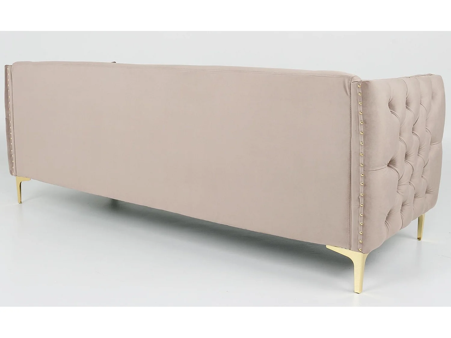 Canapé 3 Places en Velours "Suez" 204cm Taupe