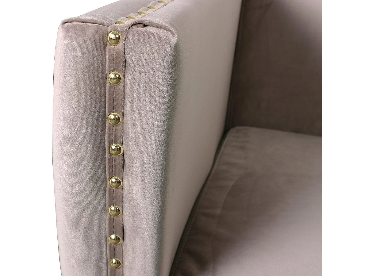 Canapé 3 Places en Velours "Suez" 204cm Taupe