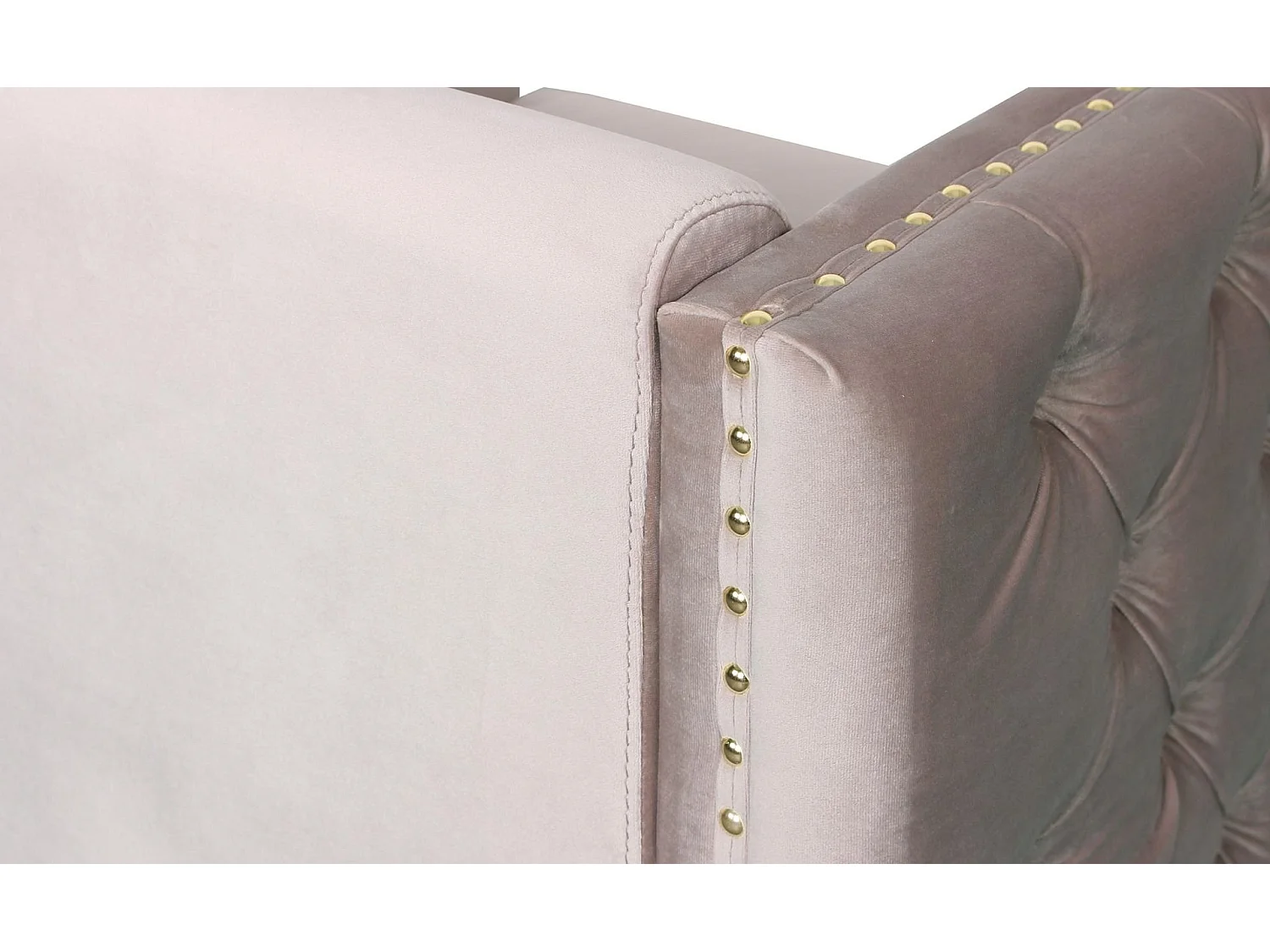 Canapé 3 Places en Velours "Suez" 204cm Taupe