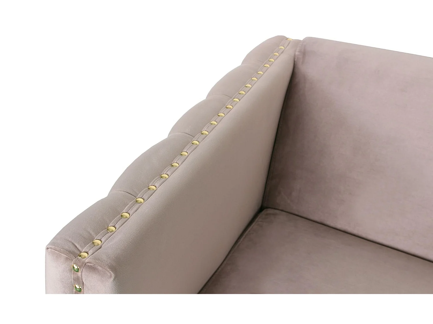 Canapé 3 Places en Velours "Suez" 204cm Taupe