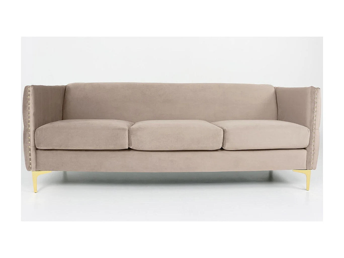 3-Sitzer Samtsofa "Suez" 204cm Taupe Elegant Bequemes Design
