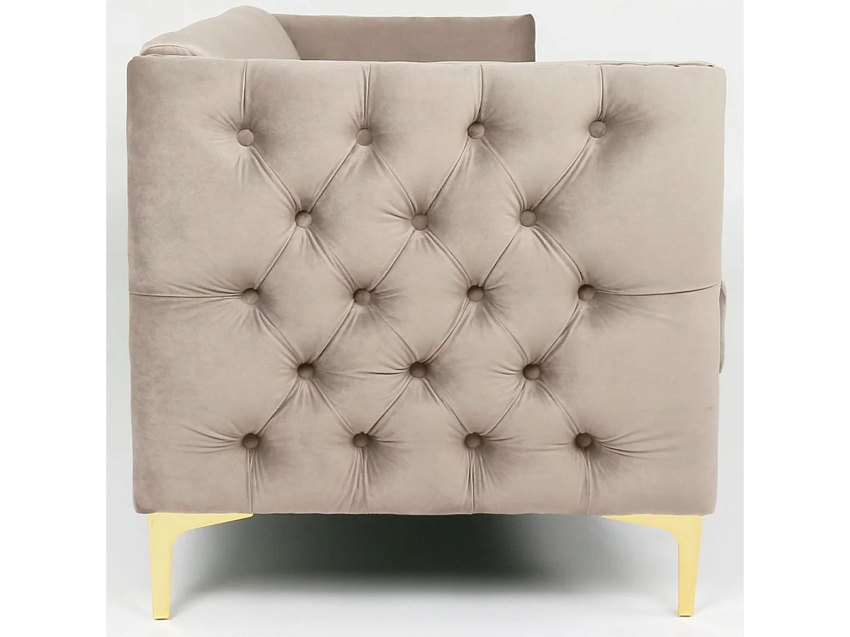 3-Sitzer Samtsofa "Suez" 204cm Taupe Elegant Bequemes Design