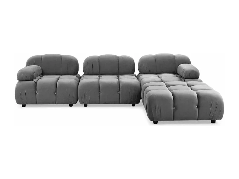 Canapé d'Angle Modulable Velours "Holly" 291cm Gris