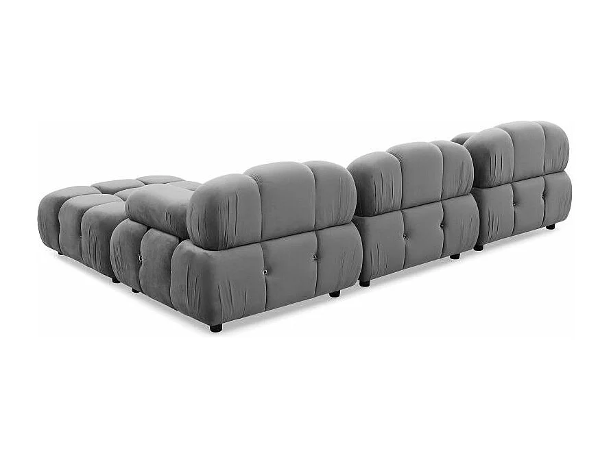 Canapé d'Angle Modulable Velours "Holly" 291cm Gris