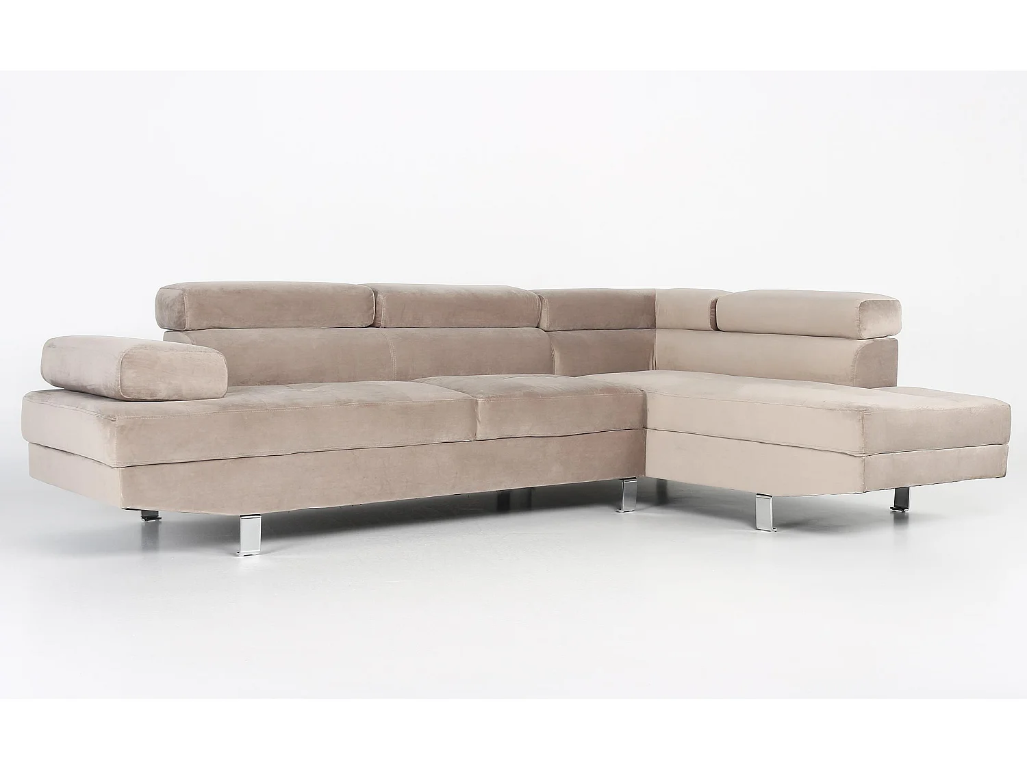 Canapé d'Angle Droit "Têtière" 260cm Taupe